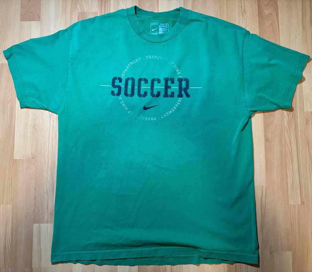 Nike Soccer Shirt Mens XL Green Crewneck Short Sleeve Athletic Tee Sports